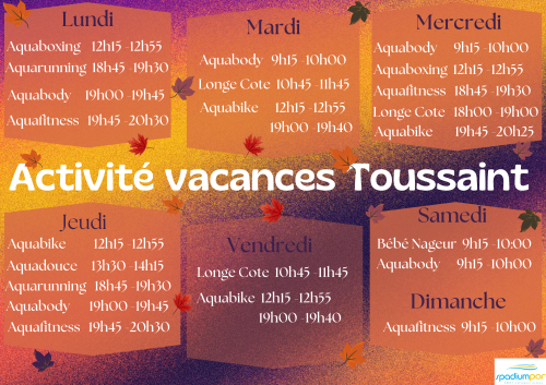 activité vacances toussaint